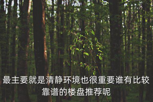 最主要就是清靜環境也很重要誰有比較靠譜的樓盤推薦呢