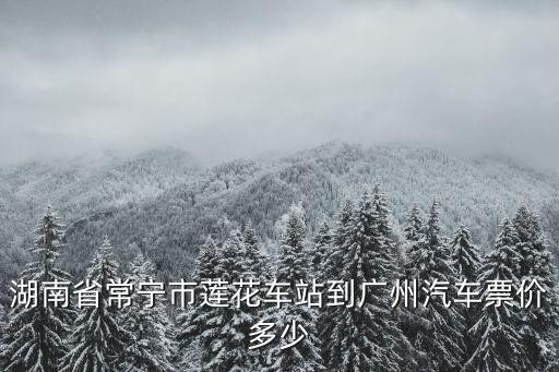 湖南省常寧市蓮花車站到廣州汽車票價多少