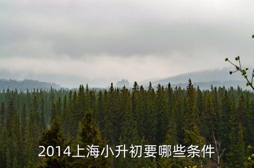 2014上海小升初要哪些條件