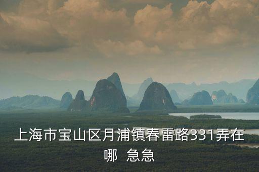 上海市寶山區(qū)月浦鎮(zhèn)春雷路331弄在哪  急急