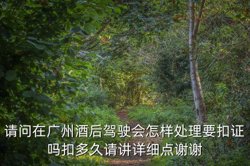 請問在廣州酒后駕駛會怎樣處理要扣證嗎扣多久請講詳細(xì)點(diǎn)謝謝