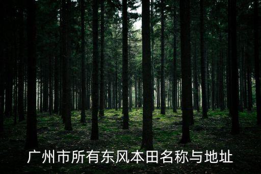 廣州市所有東風本田名稱與地址