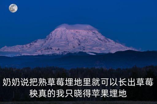 草莓秧，草莓苗苗是怎么來的