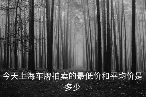上海市拍牌 價格，今天上海車牌拍賣的最低價和平均價是多少