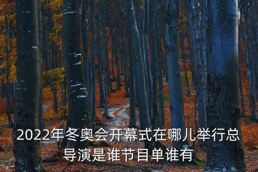 2022年冬奧會開幕式在哪兒舉行總導演是誰節(jié)目單誰有