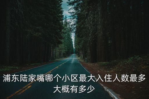 浦東陸家嘴哪個(gè)小區(qū)最大入住人數(shù)最多大概有多少