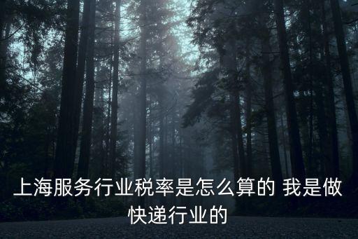 上海服務(wù)行業(yè)稅率是怎么算的 我是做快遞行業(yè)的