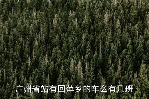 廣州省站有回萍鄉的車么有幾班