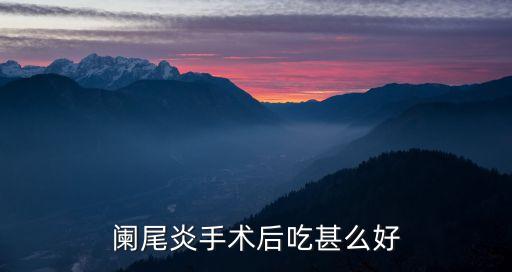 闌尾炎手術后吃什么好，闌尾炎手術后吃什好