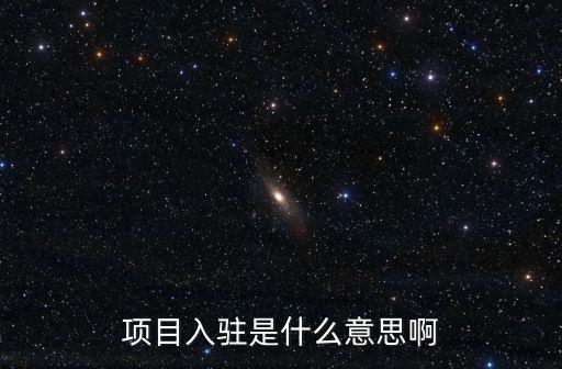 入駐，項目入駐是什么意思啊