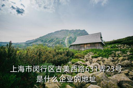 上海市閔行區古美西路631弄23號是什么企業的地址