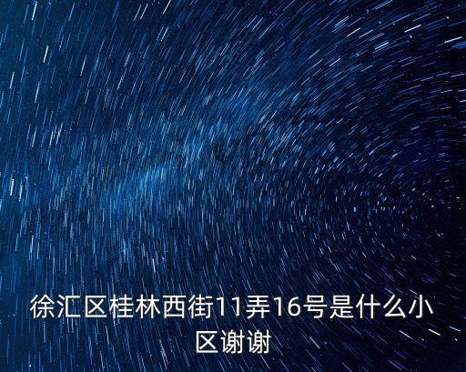 上海市桂林西街111弄 什么居委，徐匯區桂林西街11弄16號是什么小區謝謝