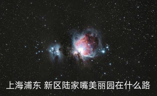 上海浦東 新區陸家嘴美麗園在什么路