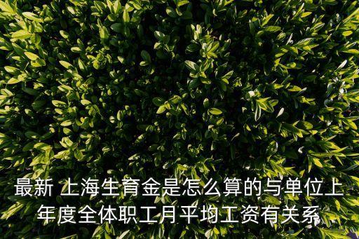 最新 上海生育金是怎么算的與單位上年度全體職工月平均工資有關(guān)系