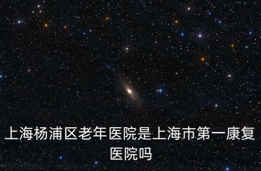 上海楊浦區老年醫院是上海市第一康復醫院嗎