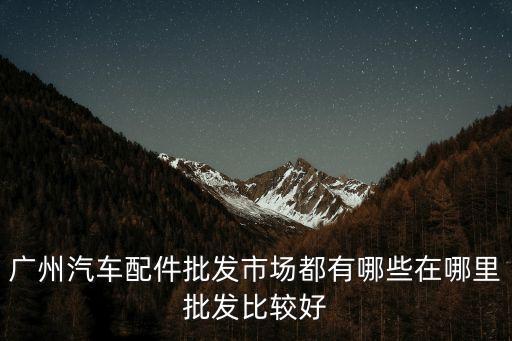 廣州汽車配件批發市場都有哪些在哪里批發比較好