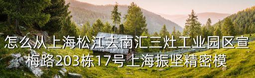 怎么從上海松江去南匯三灶工業(yè)園區(qū)宣梅路203棟17號上海振堅(jiān)精密模