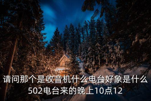 廣州交警五一電臺，請問那個是收音機什么電臺好象是什么502電臺來的晚上10點12