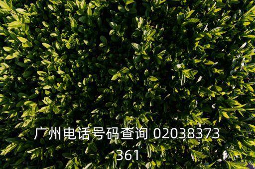 廣州電話號碼查詢 02038373361