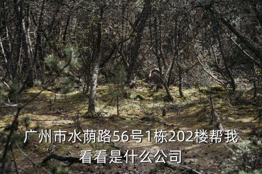廣州市水蔭路56號1棟202樓幫我看看是什么公司