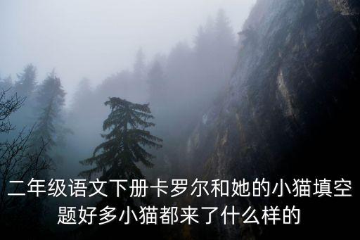 二年級語文下冊卡羅爾和她的小貓填空題好多小貓都來了什么樣的