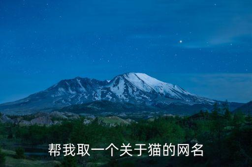 幫我取一個關于貓的網名