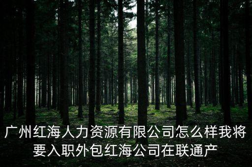 廣州紅海人力資源有限公司怎么樣我將要入職外包紅海公司在聯通產