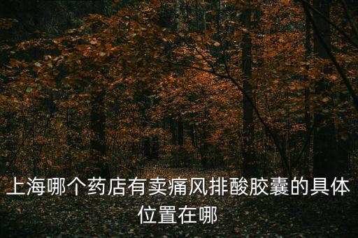 上海哪個藥店有賣痛風排酸膠囊的具體位置在哪