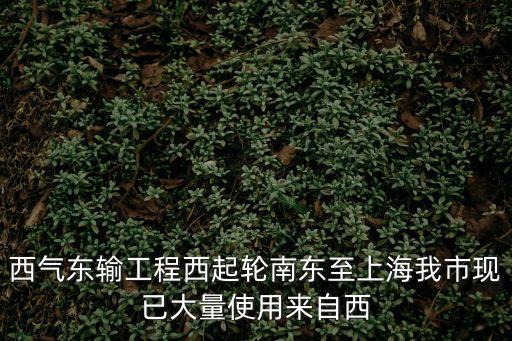 西氣東輸工程西起輪南東至上海我市現已大量使用來自西