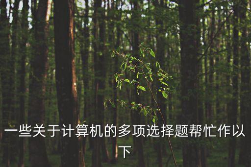 一些關(guān)于計(jì)算機(jī)的多項(xiàng)選擇題幫忙作以下