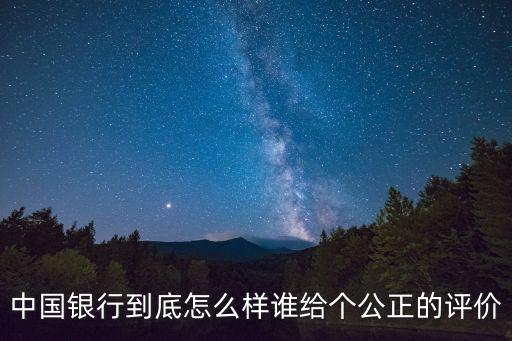 中國銀行到底怎么樣誰給個公正的評價