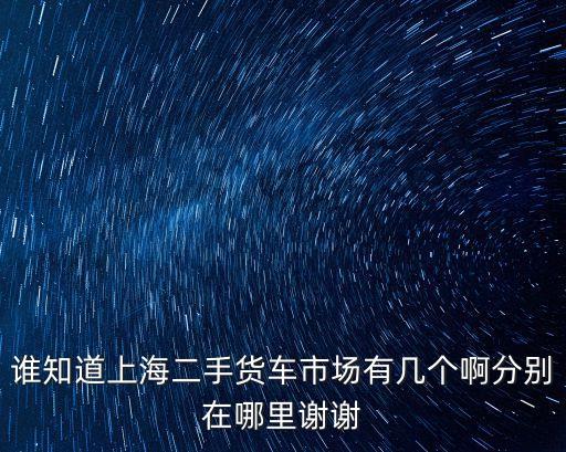 誰知道上海二手貨車市場有幾個啊分別在哪里謝謝