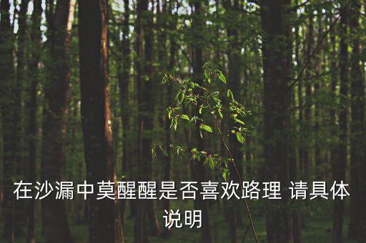 在沙漏中莫醒醒是否喜歡路理 請具體說明