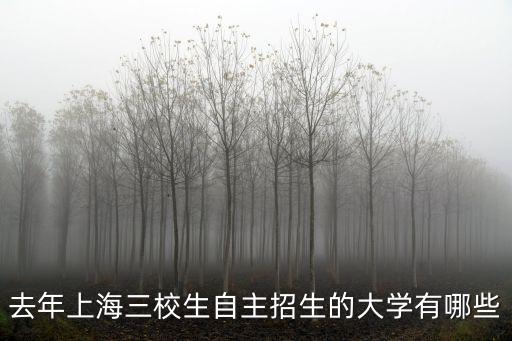 去年上海三校生自主招生的大學有哪些