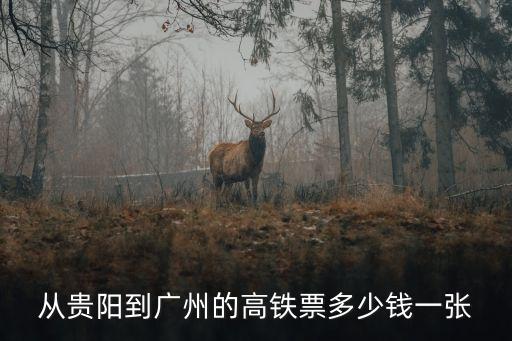 貴陽到廣州高鐵是多少錢，從貴陽到廣州的高鐵票多少錢一張