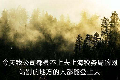 今天我公司都登不上去上海稅務(wù)局的網(wǎng)站別的地方的人都能登上去