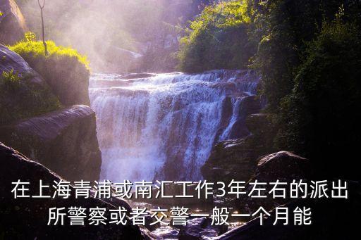 在上海青浦或南匯工作3年左右的派出所警察或者交警一般一個月能