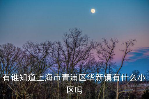 有誰知道上海市青浦區華新鎮有什么小區嗎