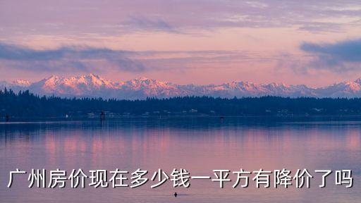 廣州房價現在多少錢一平方有降價了嗎