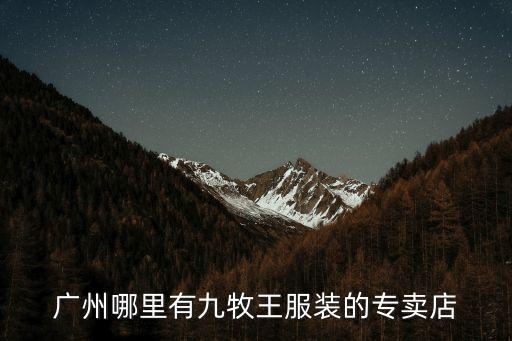 廣州哪里有九牧王服裝的專賣店