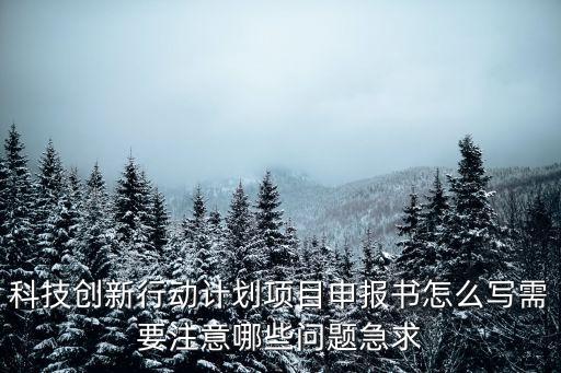 科技創新行動計劃項目申報書怎么寫需要注意哪些問題急求