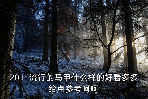 馬甲的款式，2011流行的馬甲什么樣的好看多多給點參考呵呵