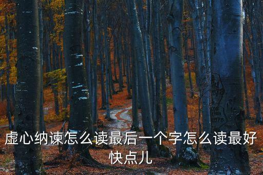 虛心納諫怎么讀最后一個字怎么讀最好快點兒