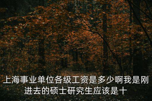 上海事業單位各級工資是多少啊我是剛進去的碩士研究生應該是十