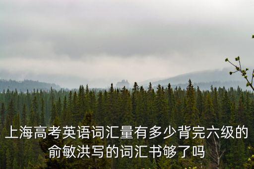 上海市高考英語詞匯量，上海高考英語對學生要求的詞匯量大概是多少