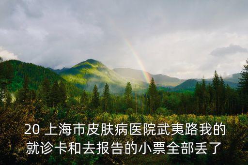  20 上海市皮膚病醫院武夷路我的就診卡和去報告的小票全部丟了