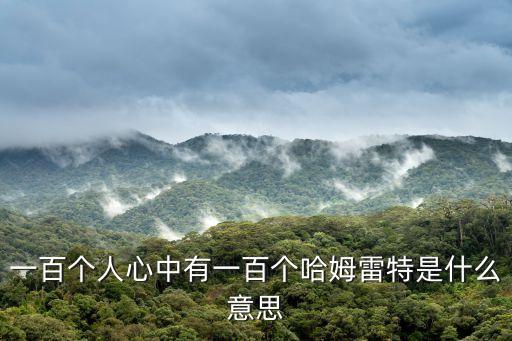 一百個人心中有一百個哈姆雷特是什么意思