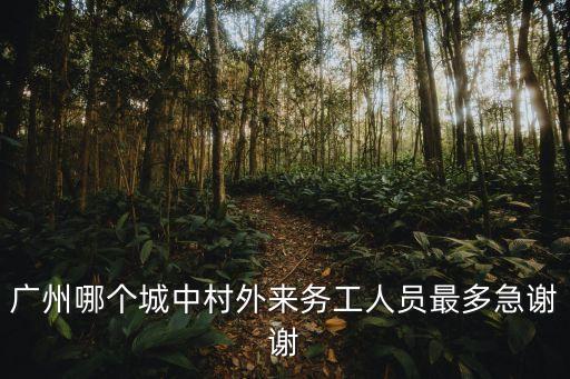 廣州哪個城中村外來務工人員最多急謝謝