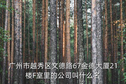 廣州市越秀區文德路67金德大廈21樓F室里的公司叫什么名