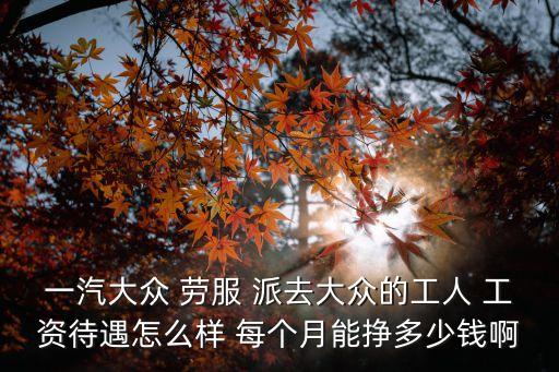 一汽大眾 勞服 派去大眾的工人 工資待遇怎么樣 每個(gè)月能掙多少錢啊
